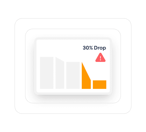 Mobile screen with a generic Call To Action button flagged by a warning badge.